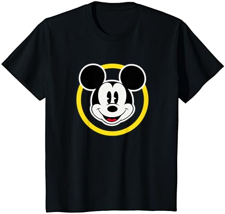 Essentials Disney Sorrindo Mickey em Camiseta Círculo Amarelo
