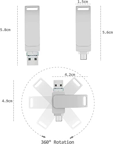 USB C Memory Stick 1 TB, dual USB 3.1 Flash Drive 3 em 1 tipo C Tipo-C Drive de polegar neheui Photo Stick Data de armazenamento de volta