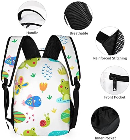 Escola Mackpack Frog e Butterfly and Flowers Pattern Backpack Backpack Backpack para fazer viagens para fazer caminhadas