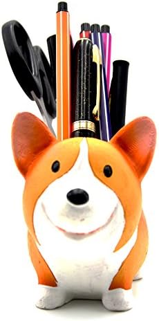 Monmob Creative Corgi Pen Pen Lápis Ponto de escova Pote elegante recipiente de armazenamento Acessórios de decoração de