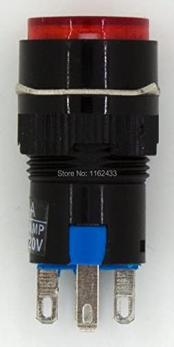 5pcs / lote al6-a-11 16mm de 16 mm-Off de botão redondo interruptor LA16Y-11D SPST PushButton 220V 12V-