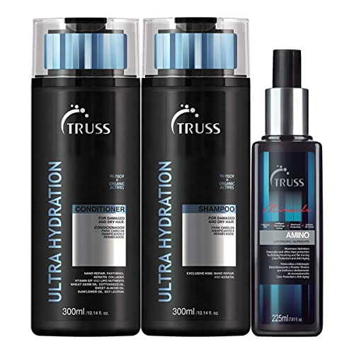 Shampoo e conjunto de condicionadores de Treuss Ultra Hydration com amino milagre protetor de calor