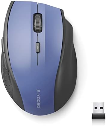Mouse sem fio e-yooso, mouse de computador 18 meses de bateria duração do mouse sem fio, 500 dpi de 5 anos, 6 botões