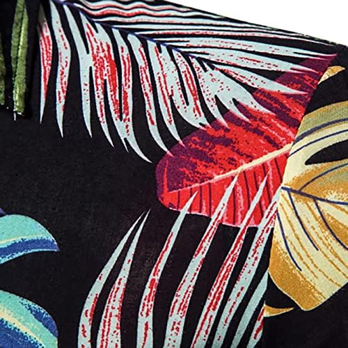 Camisa havaiana de Zdfer para homens Button Floral Impresso Down camisetas de manga curta Fit Fit Summer Summer Spread