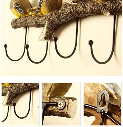Ganchos clássicos de casaco de parede rack de casaco de parede decorativo gancho de parede rack decorativo pássaros rústicos
