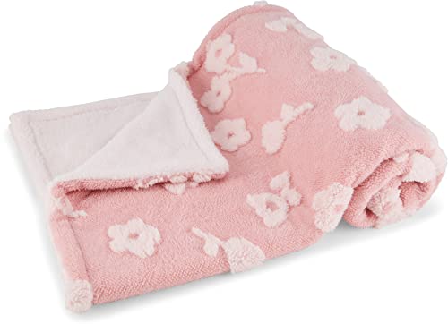 Cobertor de bebê ultra-macio e luxuoso | 30x40 polegadas | Design esculpido de dupla face no lã com o backing sherpa