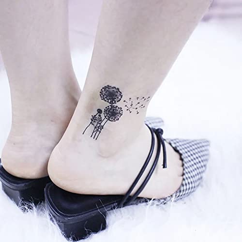 ASDFGH Dandelion Flor Pequeno Elemento Tattoo Temporário Mulheres Impermeáveis ​​Mulheres Adultos Adultos Fake Tatto Corpo