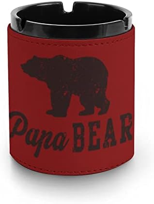 Papa urso cigarro cinzeiro pu PU Leather Bandeja de fumante para decoração de desktop em casa