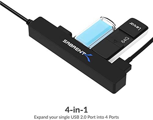 Sabrent 4 Port portátil USB 2.0 Hub + 4 porta USB 2.0 Hub com interruptores de energia LED individuais LED