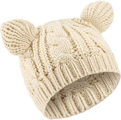 Chapéu de gorro de orelha de gato chapéu de malha de malha de inverno para mulheres meninas