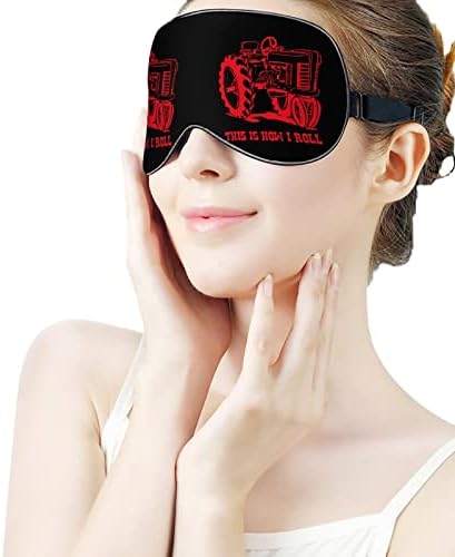 Máscara para o olho do trator Vermelho Sleep Beldfold com bloqueios de cinta ajustável Blinder Night Light para viagens