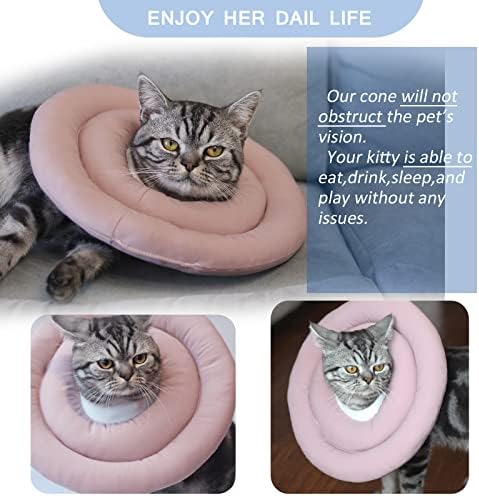 Docutca Soft Cat Cone Collar, Gato de Recuperação de Catinho, Cone de Donut Cat Cone Alternative após a cirurgia com