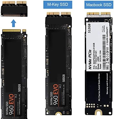 DKARDU NGFF M.2 NVME SSD Card para MacBook, Upgrade para MacBook 2013-2017 Convert, M.2 PCI-E NVME SSD Substitua para MacBook SSD MZ-JPU128T/SD6PQ4M-128G, 2 PCS