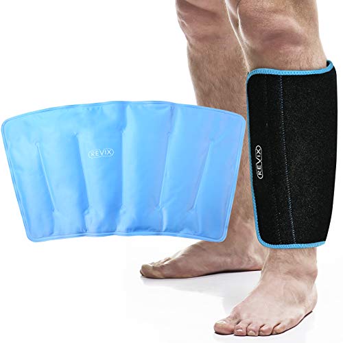 Revix xl shin splint pacote de gelo perna terapia de terapia de compressão e pacotes de gelo para lesões no joelho