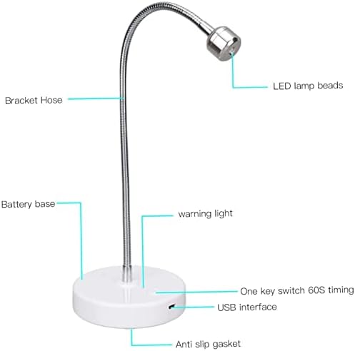 Luz de LED de LED de UV 3W 60s Lâmpada UV de LED de UV com lâmpada de unhas de braçadeira leve de mini -mesa para UV UN UNIF