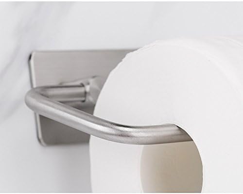 Nuzamas Conjunto de 2 suporte para papel higiênico autônomo, perfuração de parede de aço inoxidável livre de perfuração, suporte do vaso sanitário, cabide de toalha para o banheiro cozinha em casa