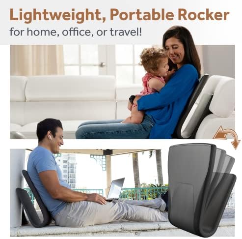 Rocker Rocker Portable Rocking-Cadeir-Ideal para móveis para viveiros, uso de ar-condicionado em casa, viagens para mães, pais, idosos-substitui a necessidade de planador-presente de reflexão para bebês | Carbono