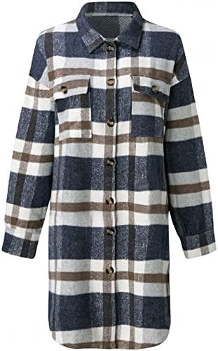 Qtthzzz salão feminino botão de lapela para manta longa manta de tamanho prático de camisa longa camisa de camisa longa casacos