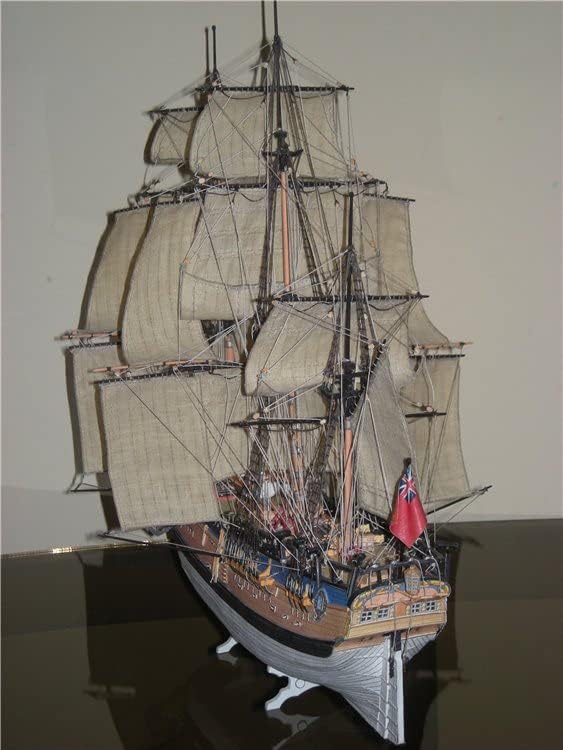 Navios de guerra britânicos velejando Endeavor 3D Modelo de papel kit de brinquedo para crianças presentes