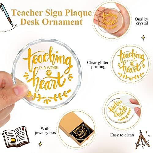 10 PCS Presentes de apreciação de professores para mulheres Agradecemos professores Crystal Gifts Professor Gretos da semana Glitter Sign Seltaque de papel