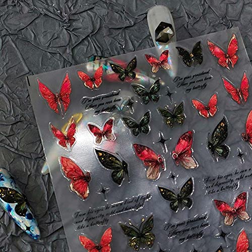 Bybycd Butterfly Nail Stickers Women Manicure Acessórios Decorações de arte da unha