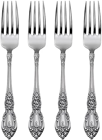 Oneida Wordsworth Conjunto de 4 garfos de jantar, prata