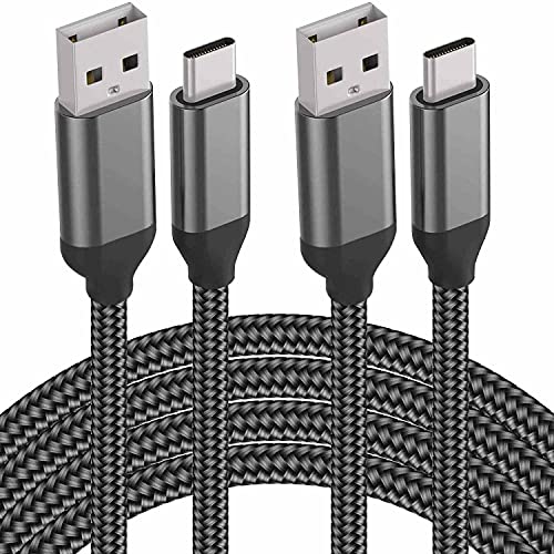 Cabo do carregador USB tipo C, 10 pés 2pack, nylon longo, cabos de carregamento rápido para Samsung Galaxy S22 S21 S20 S10E S10 S10