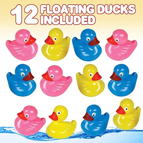 Artcreatividade Brinquedos de pato plástico flutuante - pacote de 12 - Duckie Bath Duckie Bath Tub Water Toys for Kids, material de