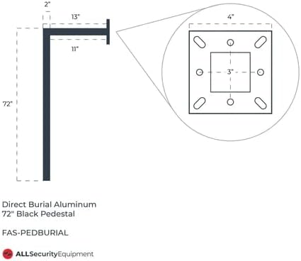 ASE Enterro direto Alumínio 72 Pedestal preto | Fas-Pedburial