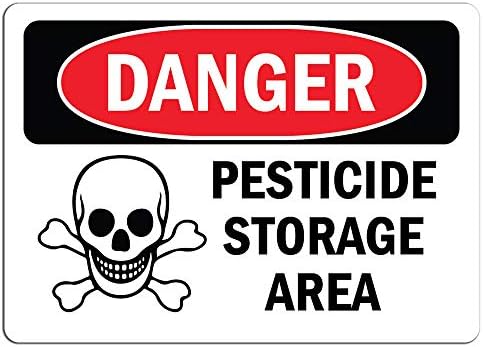 Sinal de perigo - Área de armazenamento de pesticidas | Etiqueta adesiva de adesivos de varejo signa de sinaliza em qualquer superfície 8