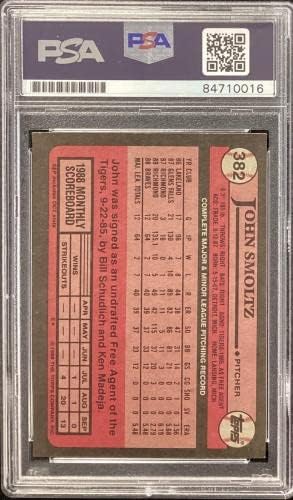 John Smoltz assinou 1989 Topps 382 Cartão de estreia Braves Hof PSA/DNA Auto Gem MT 10 - Cartões autografados de Baseball