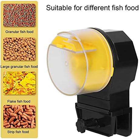 Alimentador de peixe automático, alimentador de peixe aquário alimentos de flocos granulares secos para tanques de peixes