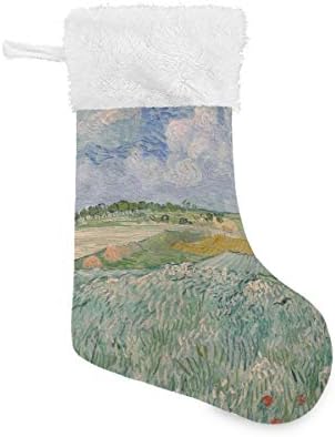 Pintura a óleo de Pimilagu van Gogh meias de Natal 1 pacote 17,7 , meias penduradas para decoração de Natal