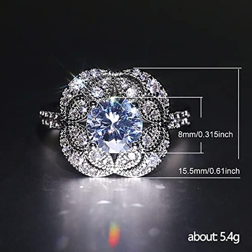 Moda feminina zircônia bling diamante retro anel de noivado anel de casamento anel de polegar