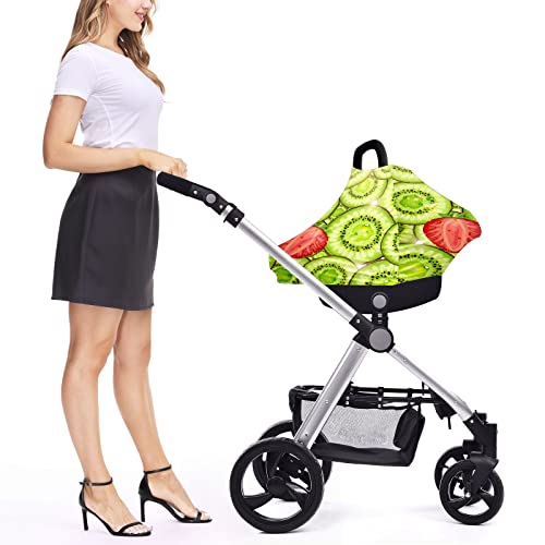 Capas de assento de carro para bebês padrão de morango de frutas de frutas de frutas verde cobertura de enfermagem verde capa