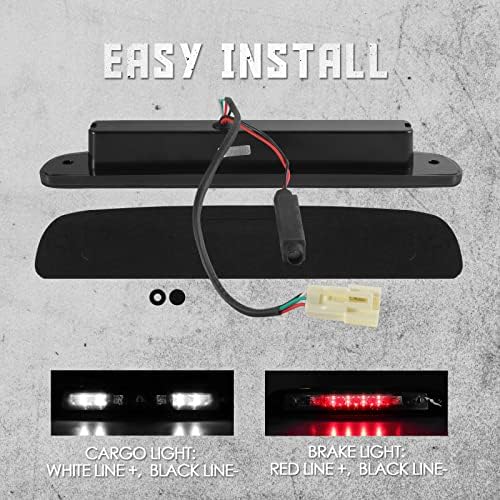 High Stop Stop Terceira luz de freio, compatível com 1997-2010 Dodge Dakota Terceira Carga central LED traseira 3ª BARRA DE LUZ DE FREI