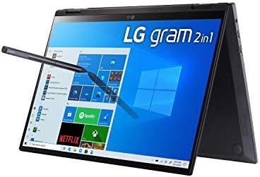 LG GRAM 14T90P - 14 WUXGA 2 -1 -1 Laptop de exibição de toque leve, Intel EVO com CPU da 11ª geração Core i7 1165G7, RAM de