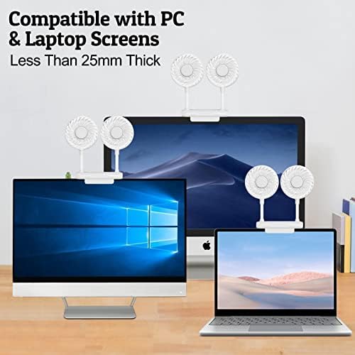 Fã de viagem portátil portátil portátil daumeiqh, clipe de ventilador de tela de monitor recarregável, portátil, desktop silencioso fã de mesa para PC