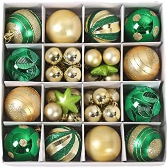 Produtos domésticos 42pcs Conjunto de bola de Natal, pingente de ornamento de árvore de Natal, bolas de plástico pré-tostradas,