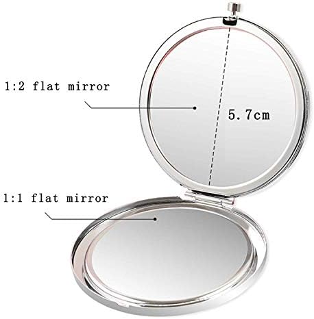 Cofoza 2012 Presentes de aniversário de 11º aniversário para meninas Aço inoxidável Compact Pocket Travel Mapage Mirror