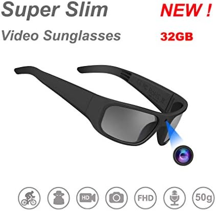 OHO 32G Camera Glasses, resolução de 24m H.265 1080p Óculos inteligentes com lente de óculos de sol UV400 para esporte ao ar livre