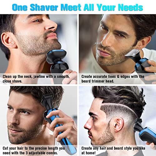Razor elétrico para homens para homens barbeadores rosto homem seco molhado impermeável a água rotativa barbeador sem fio USB
