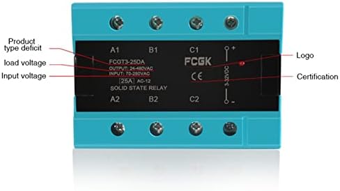 Relé de estado sólido trifásico YLCH da YLCH 25A 40A 100A DC a CA 3 Fase SSR 3-32V DC Controle 24-480V