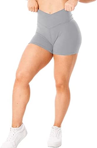 Shorts de moto de cintura alta feminina shorts crossover cintura shorts ioga shorts sem costura coloris de dança de