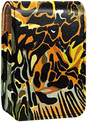 Mini maquiagem de Oryuekan com espelho, bolsa de embreagem Leatherette Lipstick Case, Animal Abstract Butterfly Pattern Vintage Modern