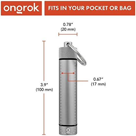 Tubo de armazenamento premium ongrok, chaveiro, bolso, suporte de metal de alumínio, de tamanho de alumínio e estojo