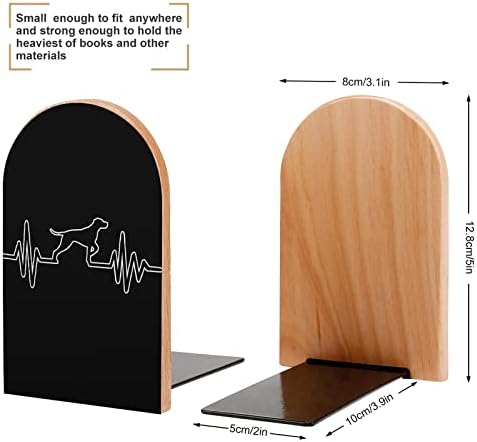 Linha de pulso de pulso de batimento cardíaco Small Wood Books suportes suportam prateleiras de fortal