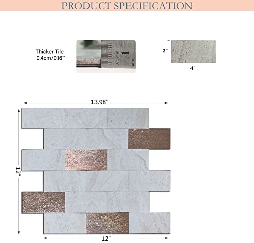 Xuaniny Peel e Stick PVC Subway Tile, 3d Stone Texture Floor adesivos, azulejos autônomos para lareira do banheiro de backsplash