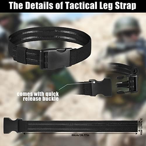 2 peças Tactical Leg Strap nylon coxa cinturão elástica tira da coxa com fivela de liberação rápida para jogos e ao ar livre
