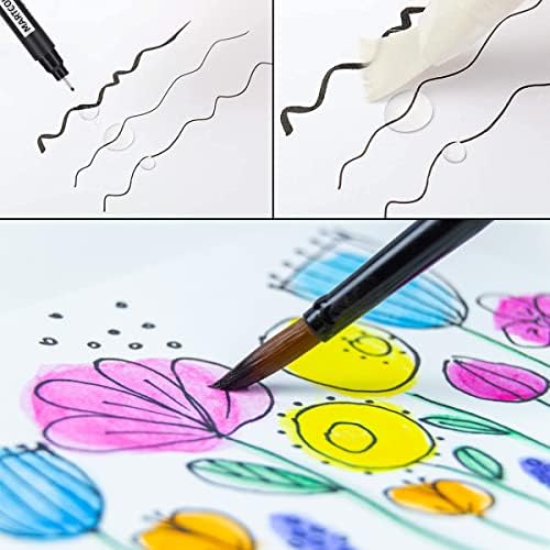 Martcolor 12 Tamanho Micro-Pen FineLiner Tim canetas, marcadores de tinta de arquivamento à prova d'água preta, caneta multiliner,